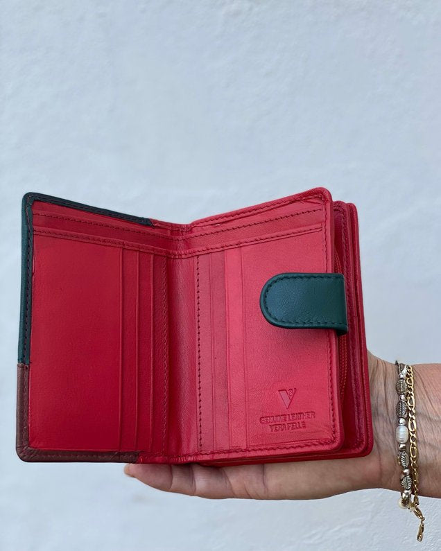 Portafoglio in Vera Pelle (M07) Rosso