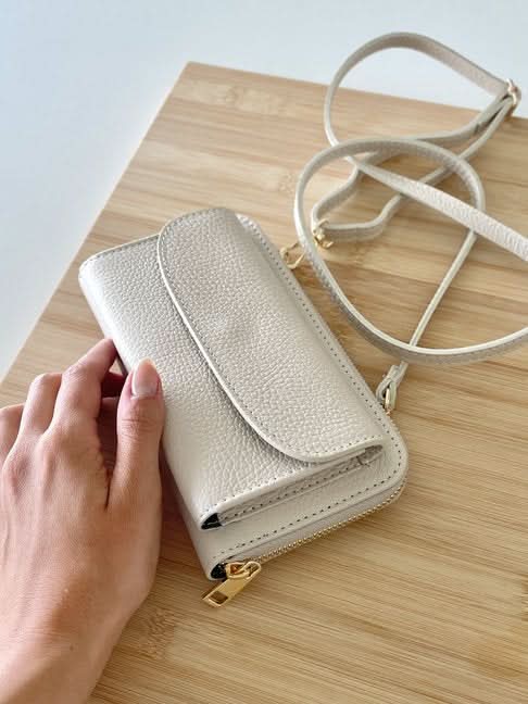 Mini Travel Bag Donna in Vera Pelle | Con Tracolla, Interno a Portafoglio, Porta Cellulare