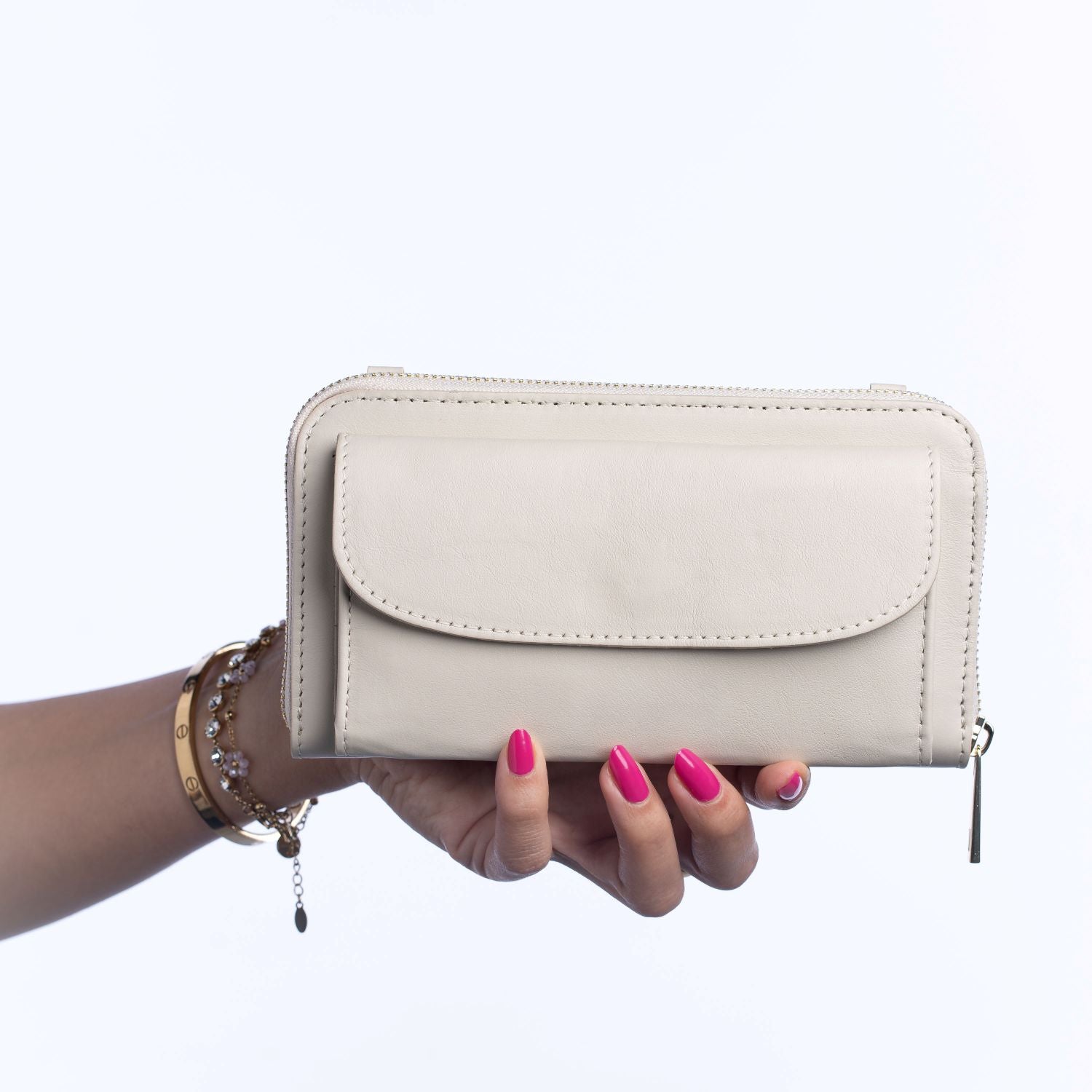 Mini Travel Bag in Vera Pelle | Con Tracolla, Interno a Portafoglio, Porta Cellulare