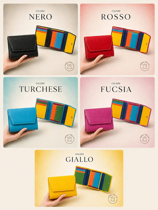 OFFERTA 2 Portafogli "Tratto"  in vera pelle