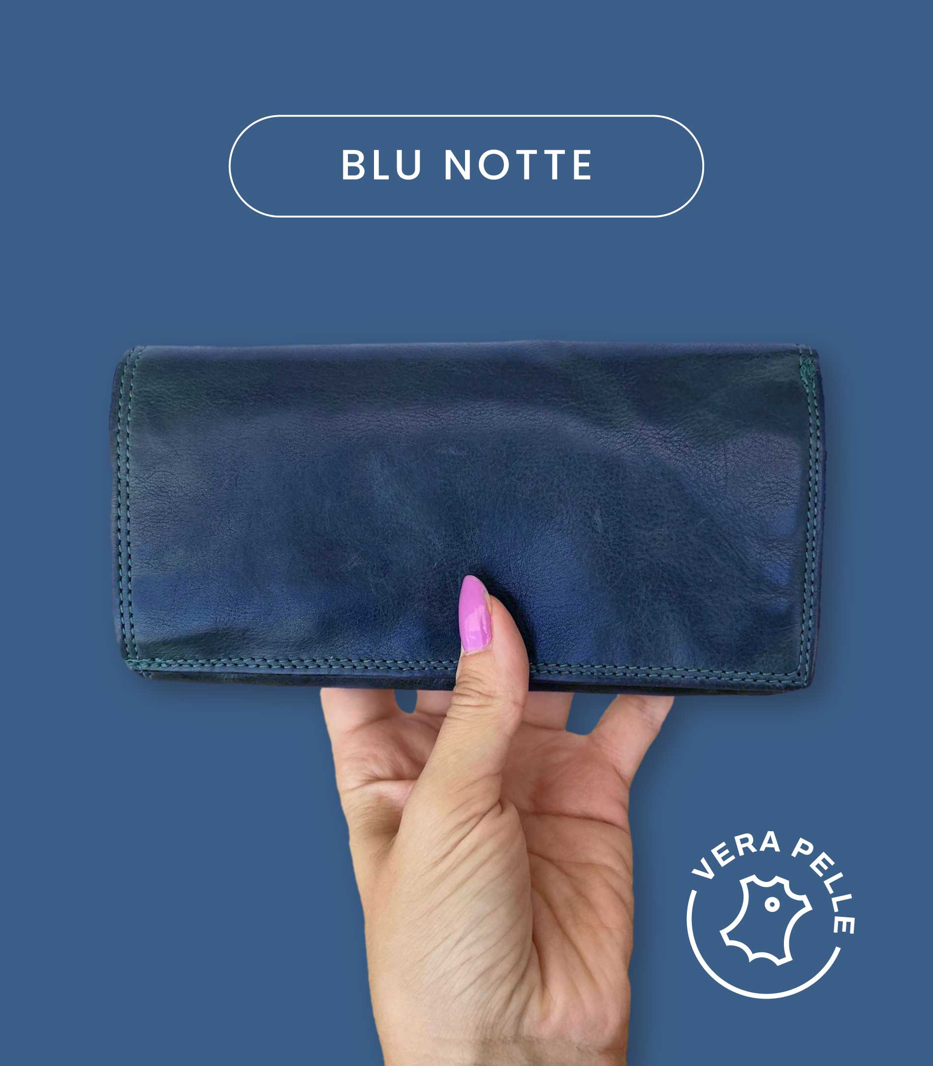 Portafoglio Donna in Vera Pelle Premium Vintage (L31) | 14 Tessere, Portafoto, Tasca Banconote, Zip Portamonete