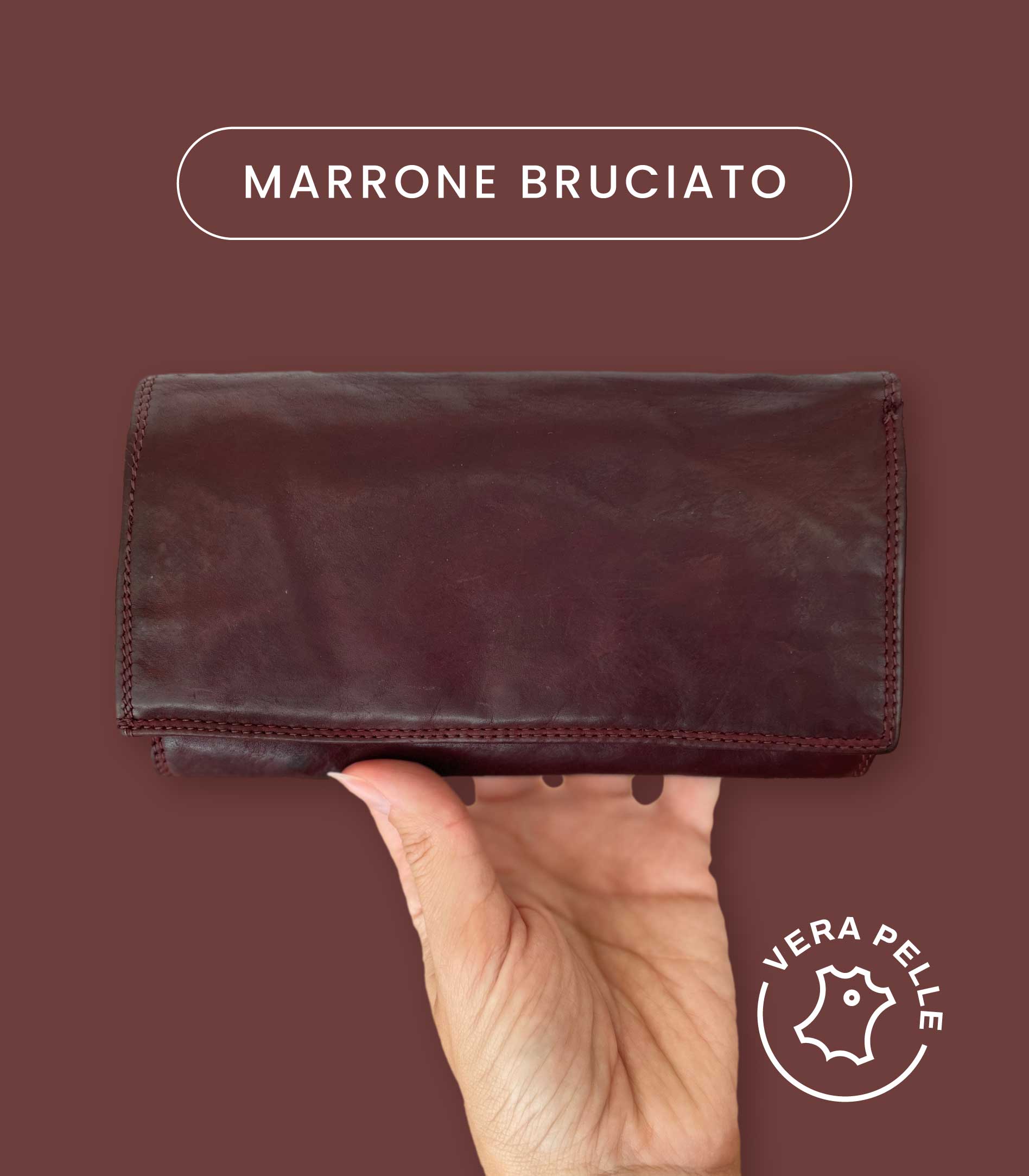 Portafoglio Donna in Vera Pelle Premium Vintage (L31) | 14 Tessere, Portafoto, Tasca Banconote, Zip Portamonete