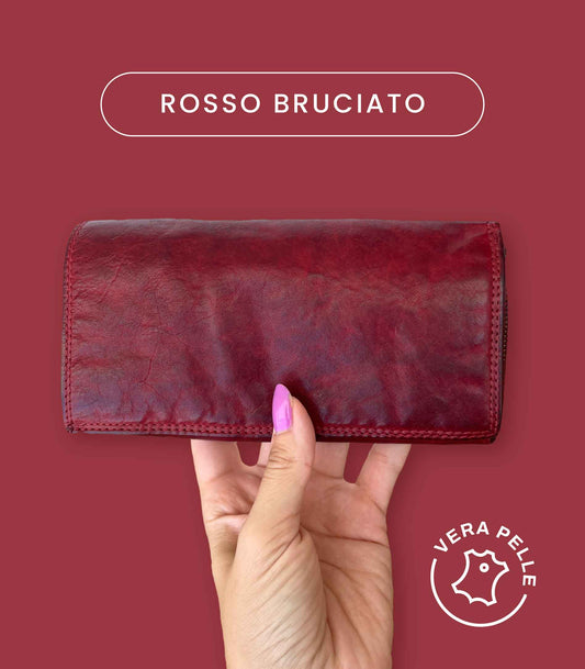 Portafoglio Donna in Vera Pelle Premium Vintage 18x10cm