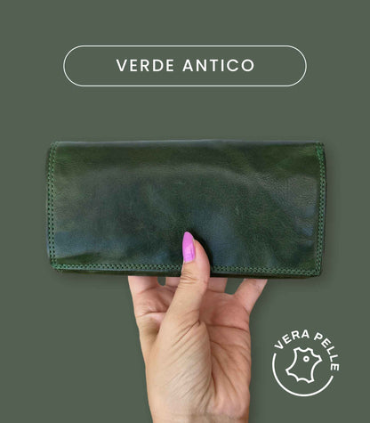 Portafoglio Donna in Vera Pelle Premium Vintage 18x10cm