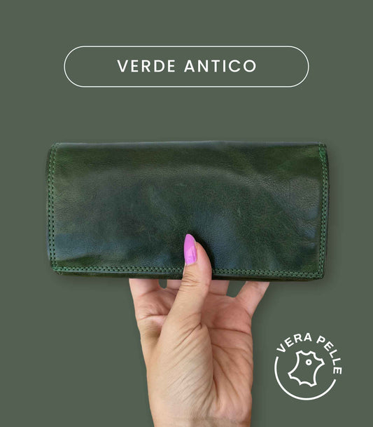 Portafoglio Donna in Vera Pelle Premium Vintage 18x10cm