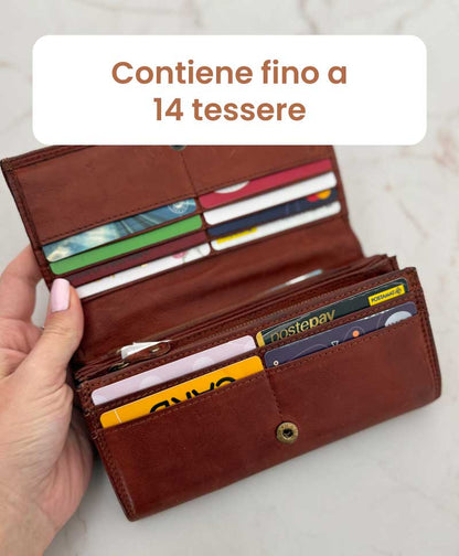 Portafoglio "Essenza" in Vera Pelle Premium Vintage