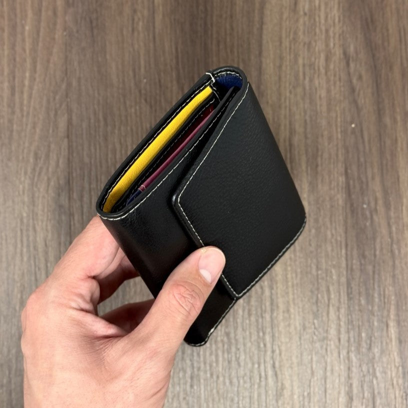 Portafoglio "Tratto" – colore NERO - Vera Pelle Morbida