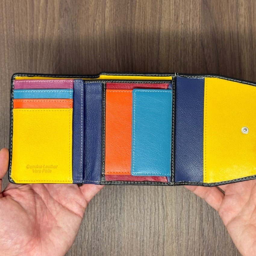 Portafoglio "Tratto" – colore NERO - Vera Pelle Morbida