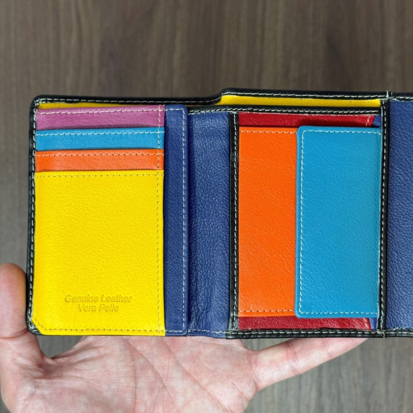Portafoglio "Tratto" – colore NERO - Vera Pelle Morbida