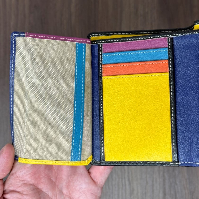 Portafoglio "Tratto" – colore NERO - Vera Pelle Morbida