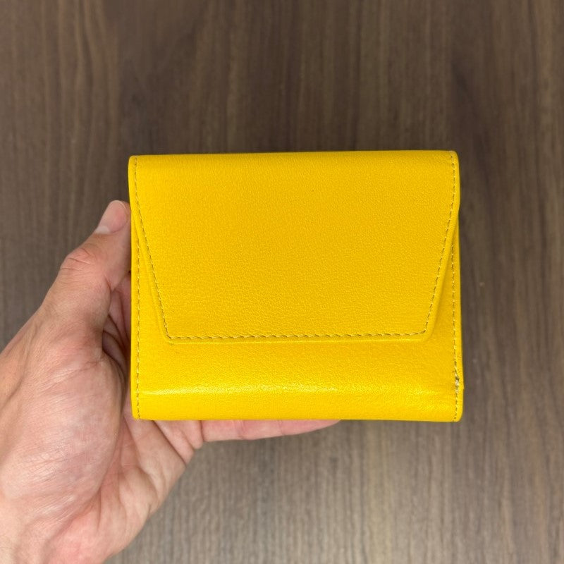 Portafoglio "Tratto" – colore GIALLO - Vera Pelle Morbida
