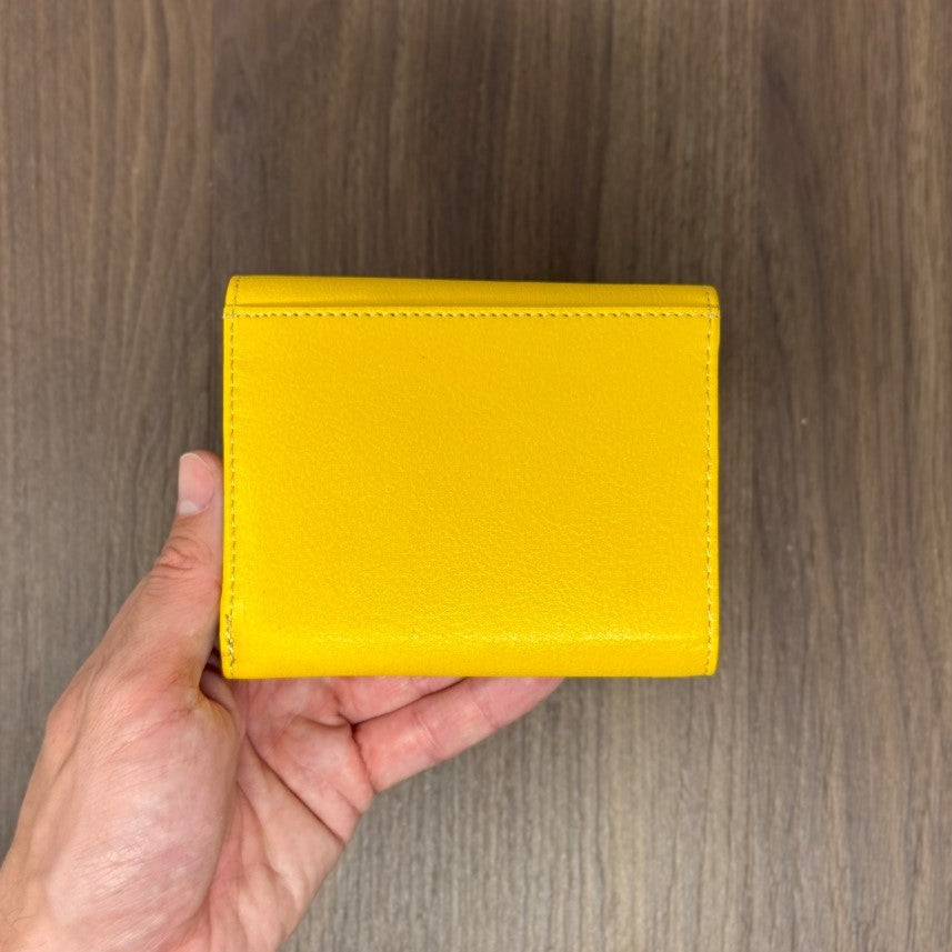Portafoglio "Tratto" – colore GIALLO - Vera Pelle Morbida