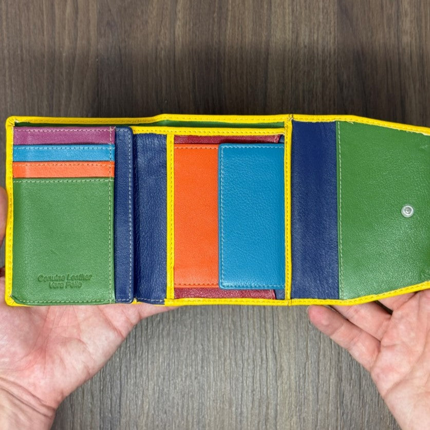 Portafoglio "Tratto" – colore GIALLO - Vera Pelle Morbida