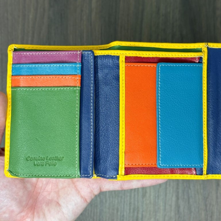 Portafoglio "Tratto" – colore GIALLO - Vera Pelle Morbida