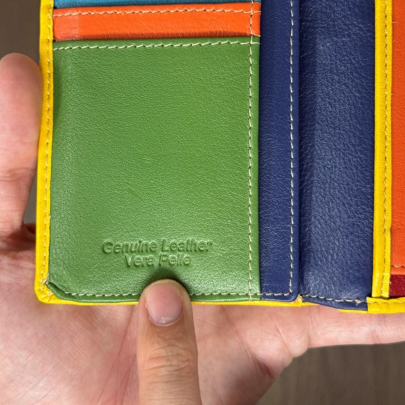 Portafoglio "Tratto" – colore GIALLO - Vera Pelle Morbida