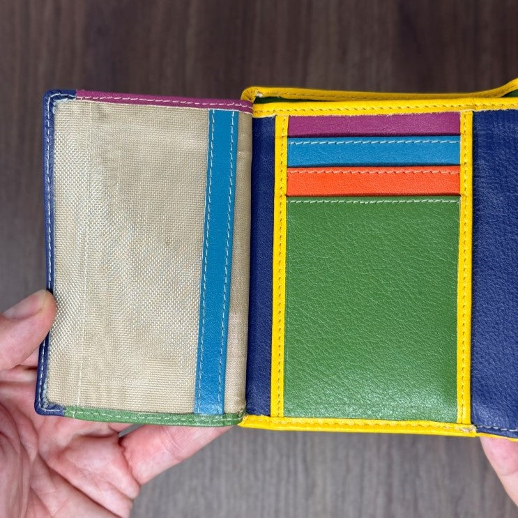 Portafoglio "Tratto" – colore GIALLO - Vera Pelle Morbida