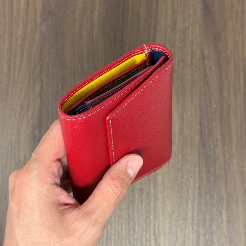Portafoglio "Tratto" – colore ROSSO - Vera Pelle Morbida