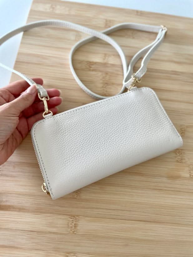 Mini Travel Bag Donna in Vera Pelle | Con Tracolla, Interno a Portafoglio, Porta Cellulare