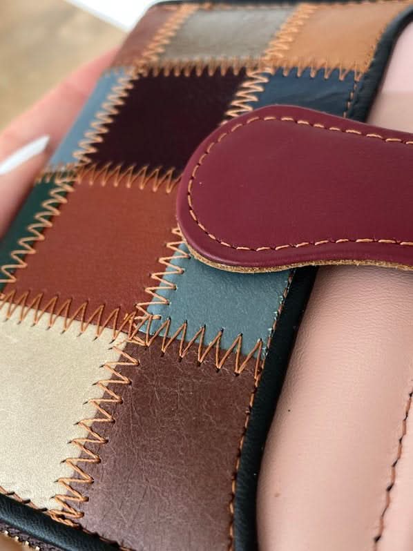 Portafoglio Medio/Piccolo in Vera Pelle | Portafoto, Spazi Tessere, Portamonete con Zip, Tasca Banconote