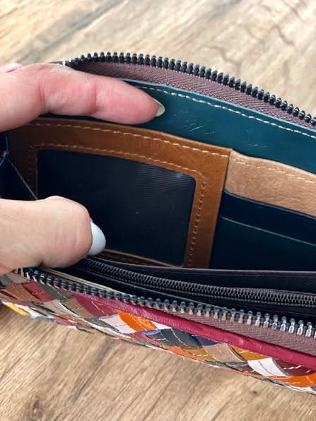 Portafoglio Grande in Vera Pelle | Ampio, Sottile, Multitasche, Porta foto, Portamonete.