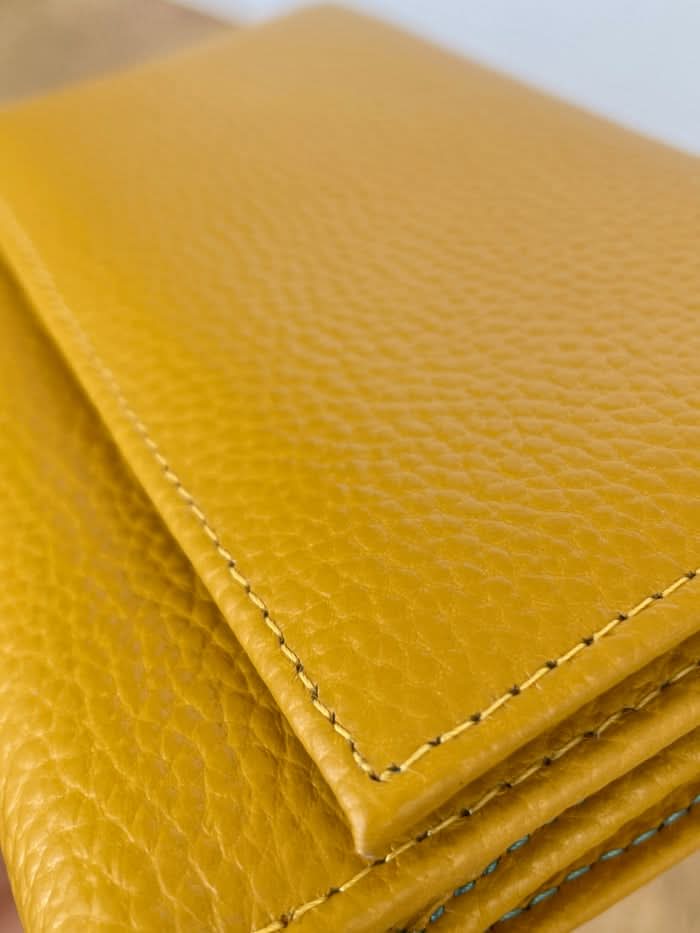 Portafoglio Medio in Vera Pelle (M89) | Portafoto, Portamonete con zip, Doppia Tasca Banconote, Spazi Tessere