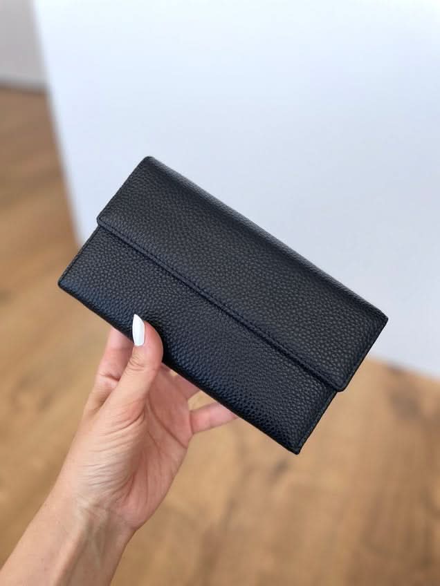 Portafoglio Grande in Vera Pelle | Portafoto, Spazi Tessere, Ampia Tasca Banconote, Portamonete