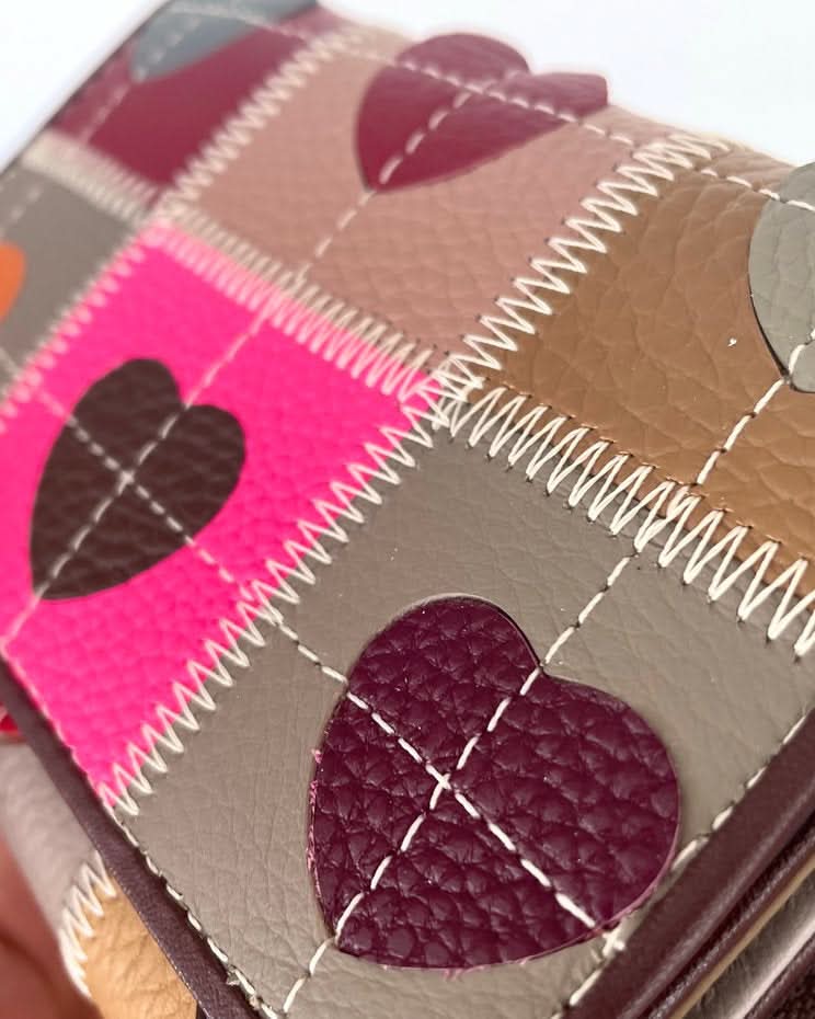 Portafoglio Medio/Piccolo in Vera Pelle | Spazi Tessere, 3 Portafoto, Ampia Tasca Banconote, Portamonete con zip