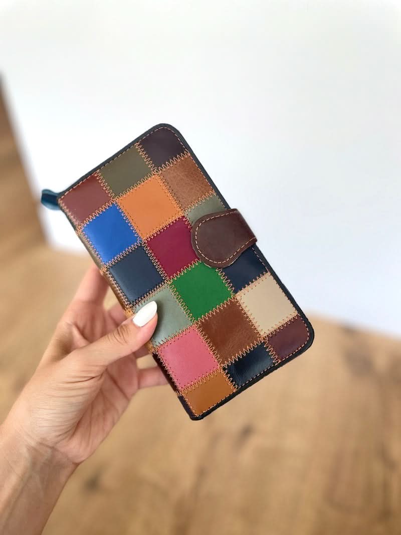 Portafoglio Grande in Vera Pelle | Spazi Tessere, 2 Portafoto, 2 Tasche banconote, Portamonete