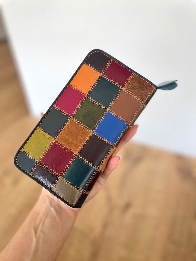 Portafoglio Grande in Vera Pelle | Spazi Tessere, 2 Portafoto, 2 Tasche banconote, Portamonete