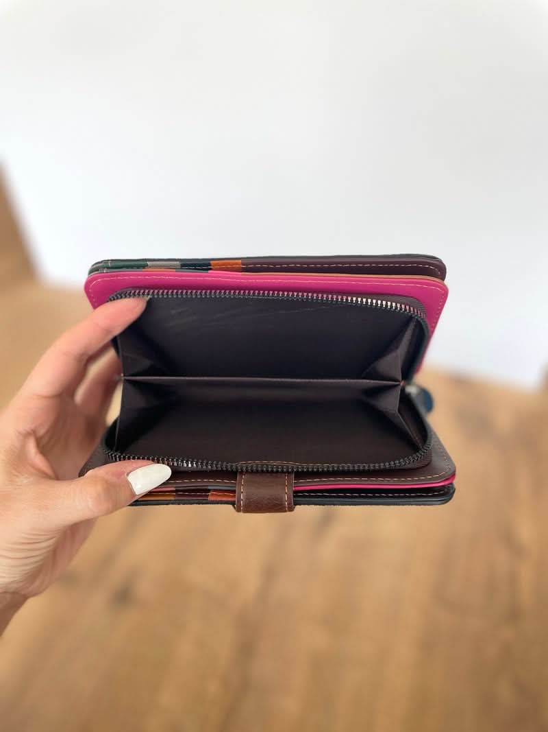 Portafoglio Grande in Vera Pelle | Spazi Tessere, 2 Portafoto, 2 Tasche banconote, Portamonete