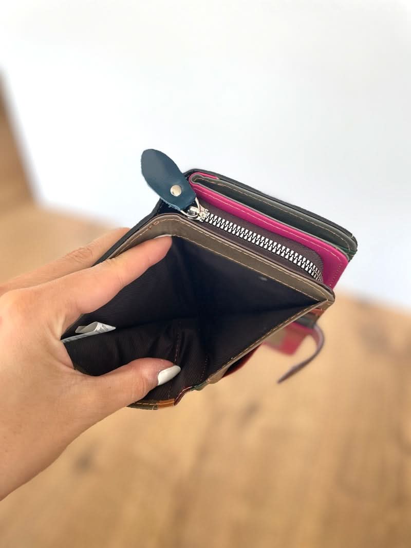 Portafoglio Grande in Vera Pelle (P03) | Spazi Tessere, 2 Portafoto, 2 Tasche banconote, Portamonete