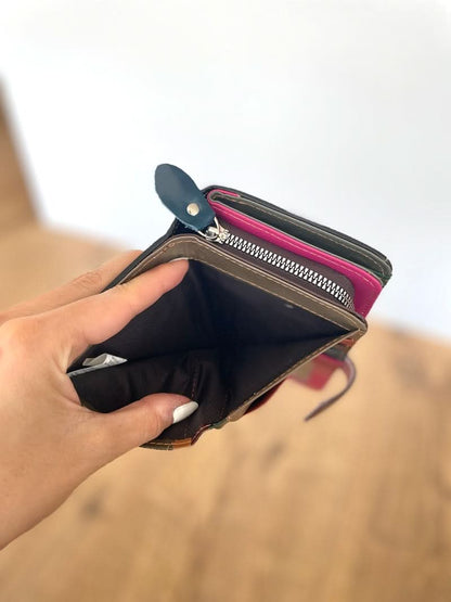 Portafoglio Grande in Vera Pelle (P03) | Spazi Tessere, 2 Portafoto, 2 Tasche banconote, Portamonete