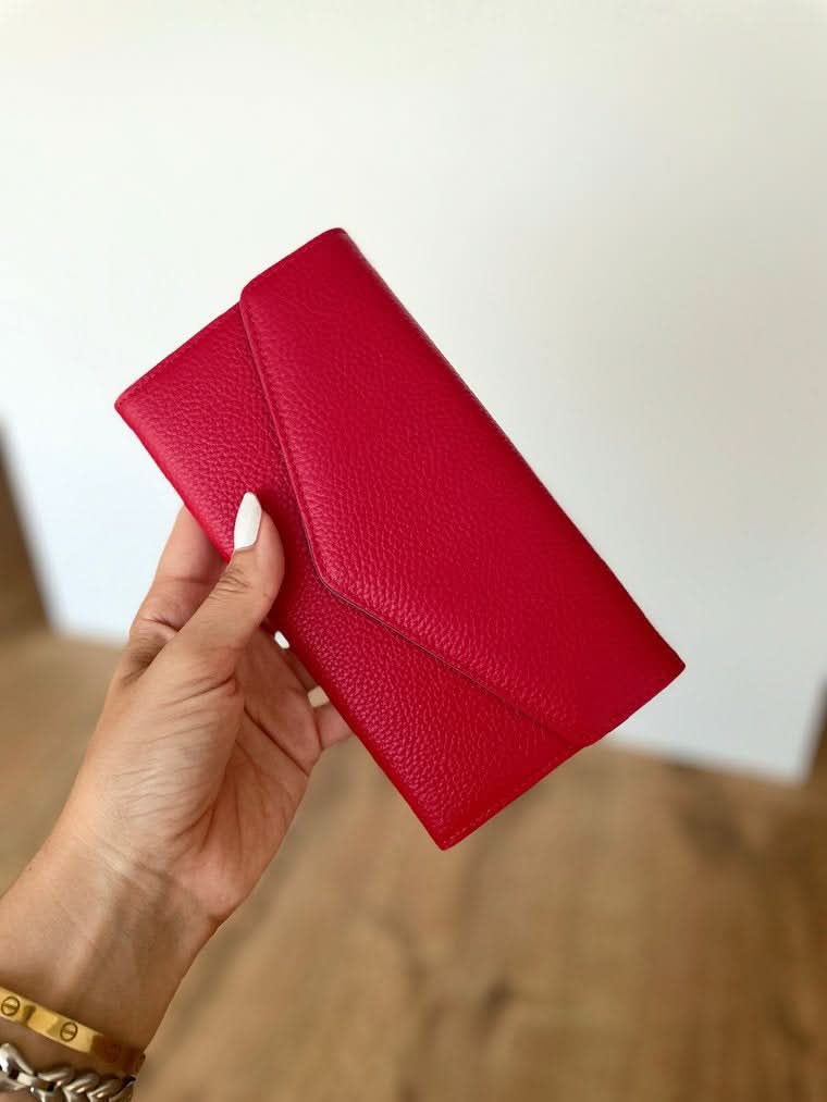 Portafoglio Grande in Vera Pelle | Pratico Portamonete, Tasca Banconote, Spazi Tessere