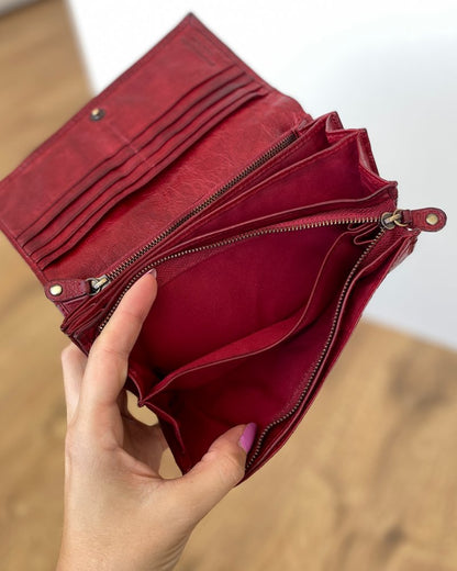 Portafoglio Donna in Vera Pelle Premium Vintage 18x10cm