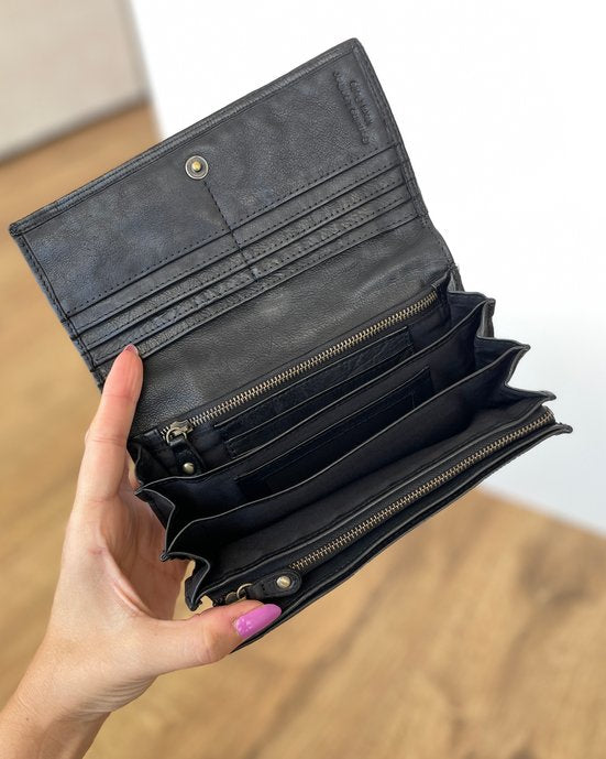 Portafoglio Donna in Vera Pelle Premium Vintage (L31) | 14 Tessere, Portafoto, Tasca Banconote, Zip Portamonete