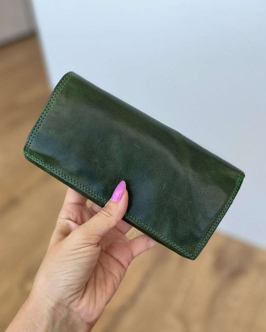 (L31) Portafoglio Donna in Vera Pelle Premium Vintage | 14 Tessere, Portafoto, Tasca Banconote, Zip Portamonete