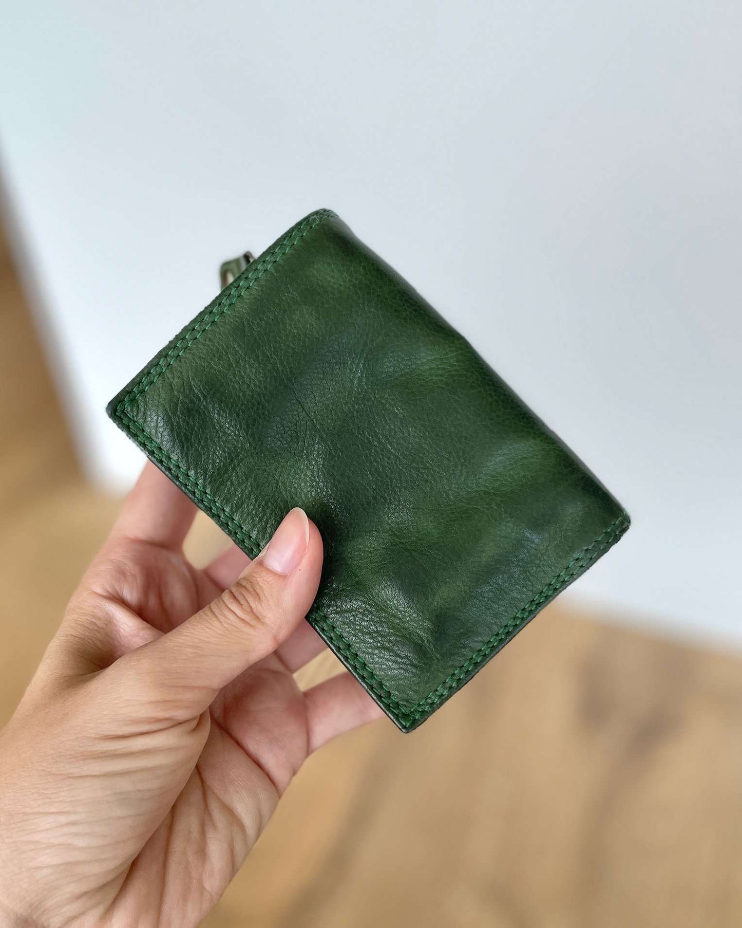 Mini Portafoglio in Vera Pelle Vintage 12x8cm