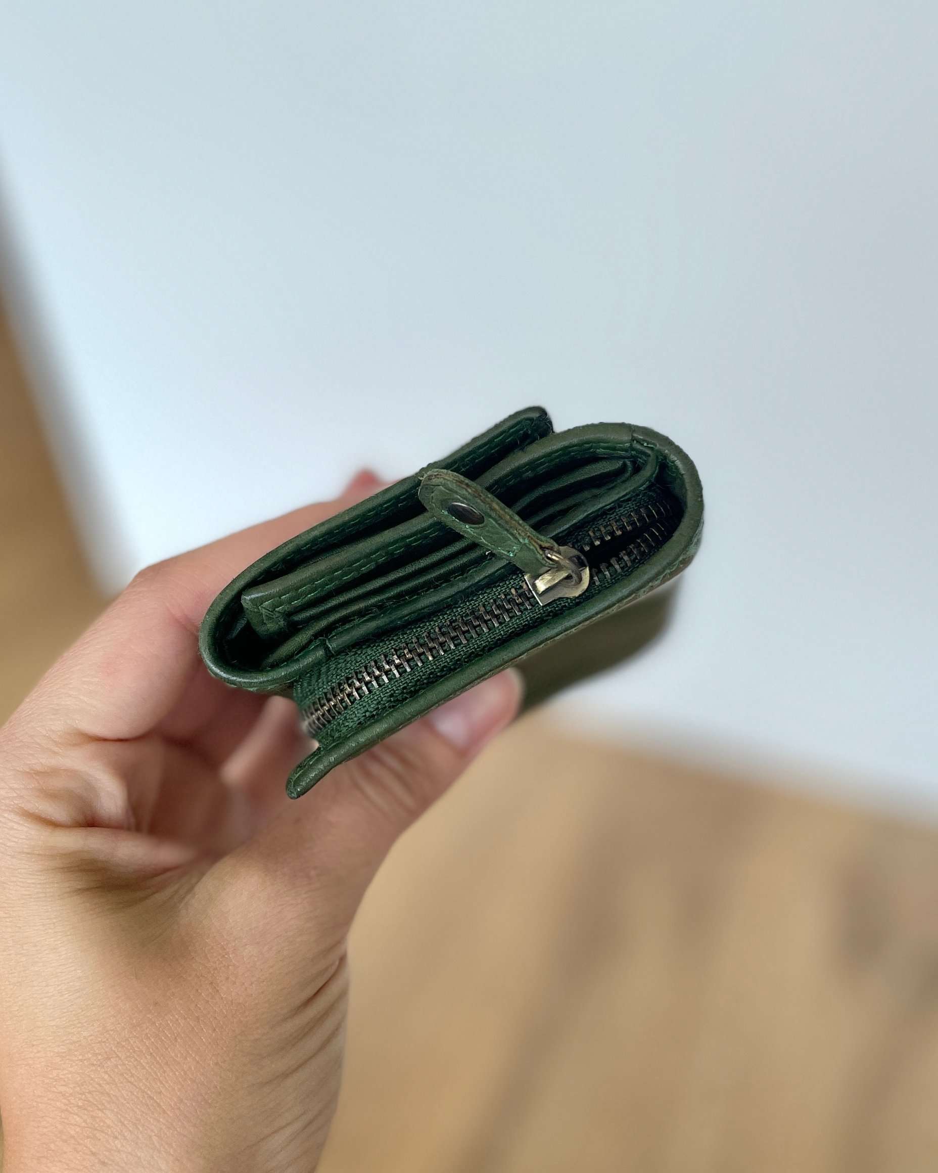 Mini Portafoglio in Vera Pelle Vintage 12x8cm