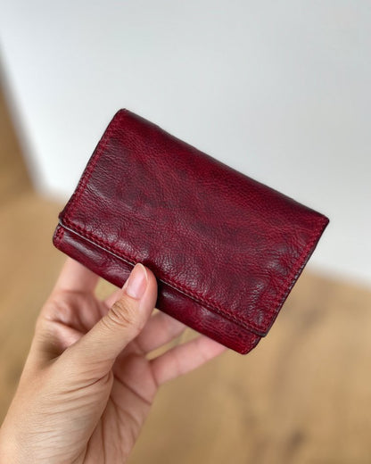 Mini Portafoglio in Vera Pelle Vintage 12x8cm