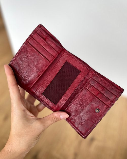 Mini Portafoglio in Vera Pelle Vintage 12x8cm