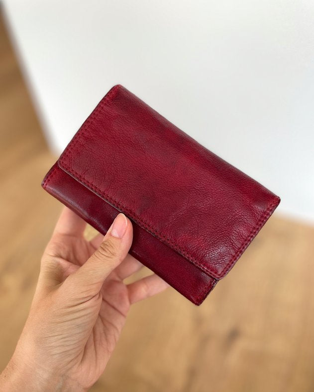 Portafoglio Donna in Vera Pelle Vintage (L30) | 20 Tessere, Portafoto, Tasca Banconote, Portamonete con zip