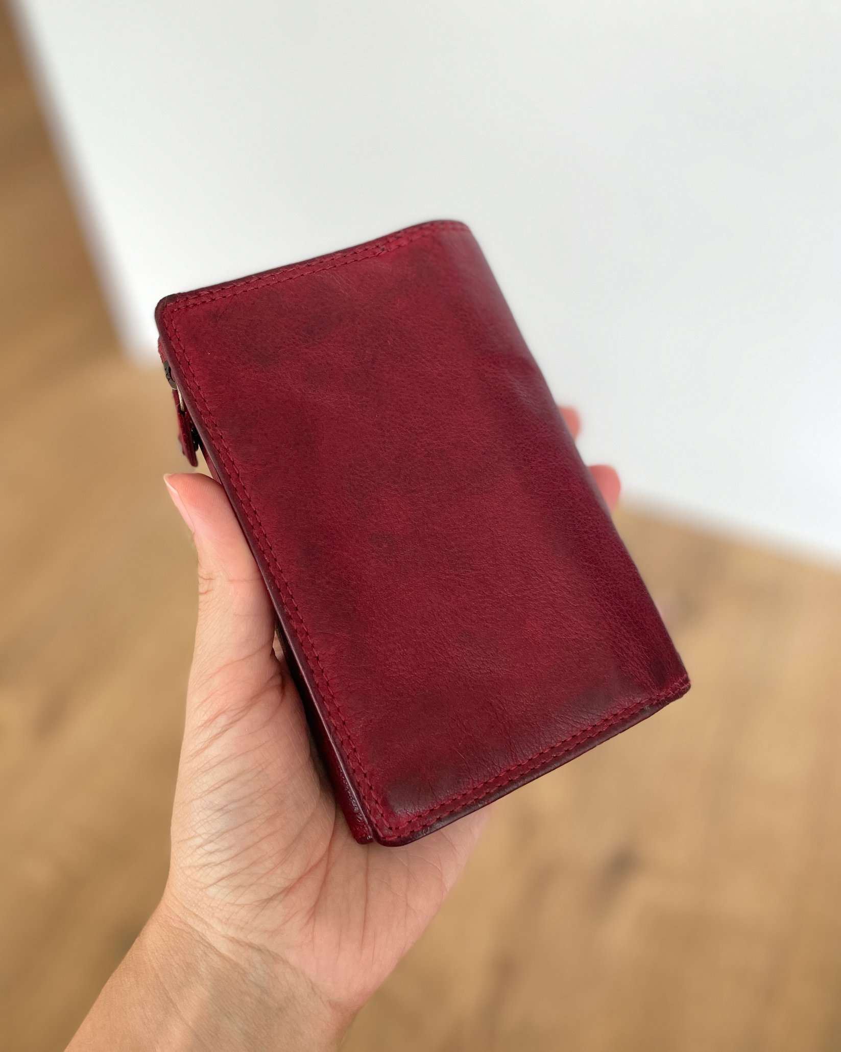 Portafoglio Donna in Vera Pelle Vintage (L30) | 20 Tessere, Portafoto, Tasca Banconote, Portamonete con zip