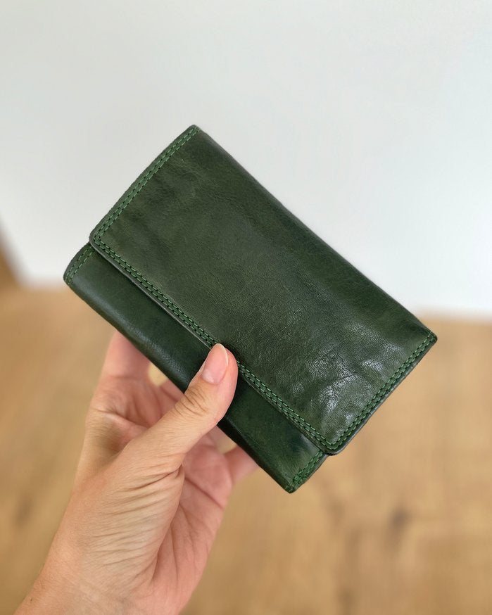 Portafoglio Donna in Vera Pelle Vintage 14,5x9,5cm