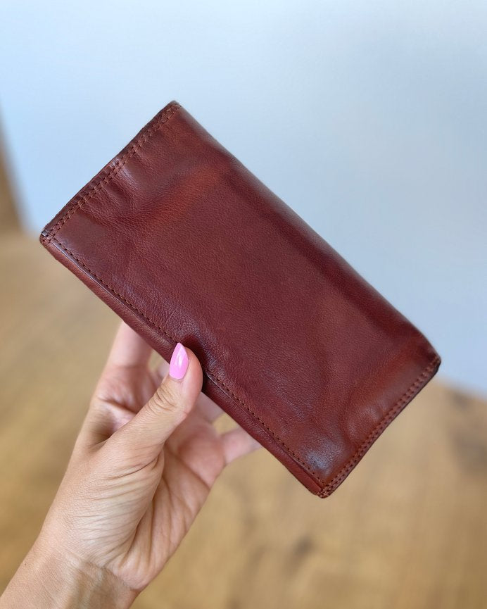 Portafoglio Donna in Vera Pelle Premium Vintage (L31) | 14 Tessere, Portafoto, Tasca Banconote, Zip Portamonete