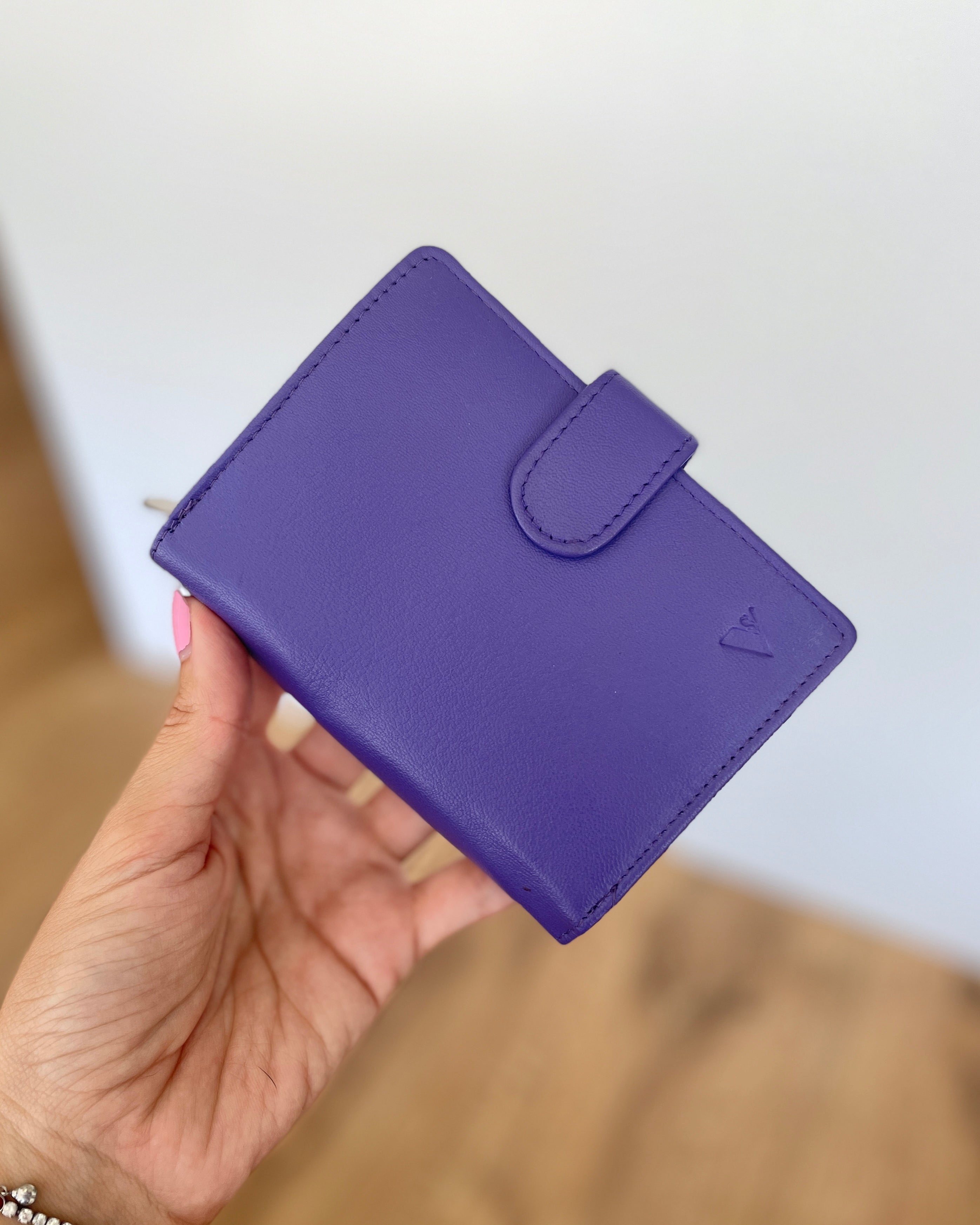 Portafoglio Donna in Vera Pelle (M06) | 15 Tessere, Portafoto, Tasca Banconote, Zip Portamonete