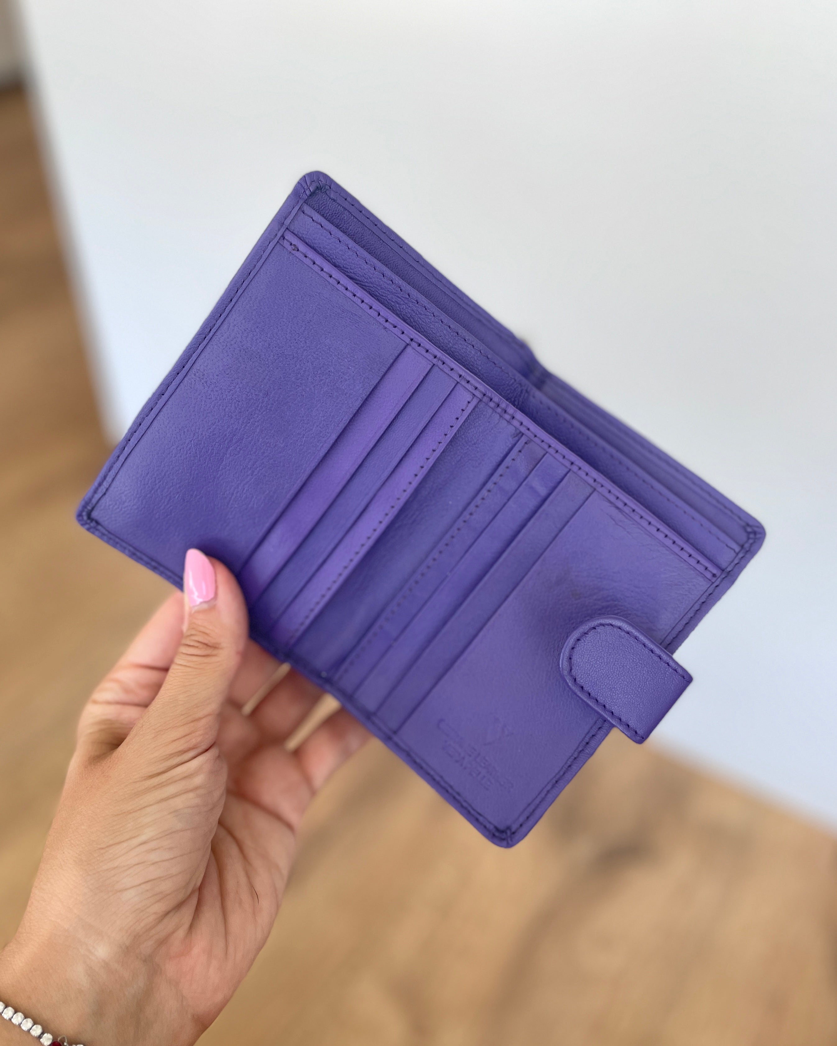 Portafoglio Donna in Vera Pelle (M06) | 15 Tessere, Portafoto, Tasca Banconote, Zip Portamonete