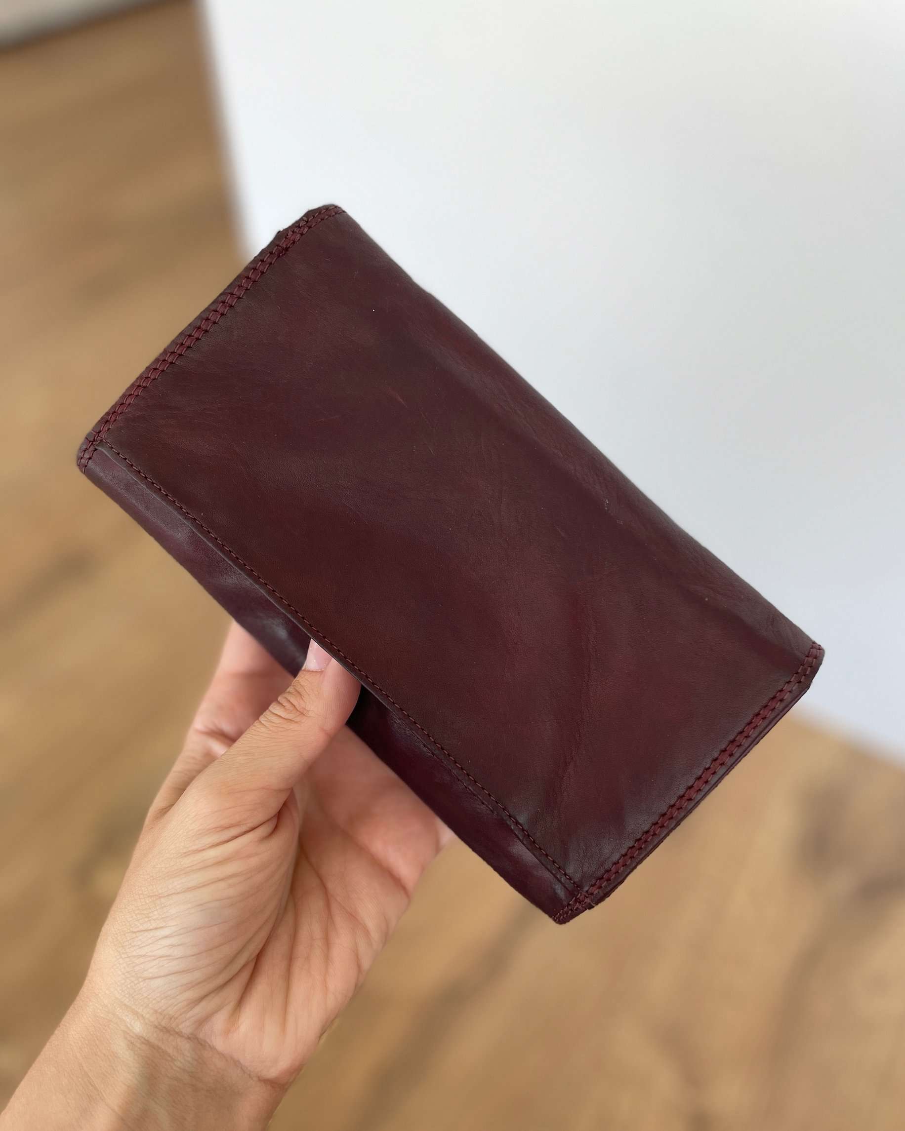 Damen-Geldbörse aus hochwertigem Echtleder im Vintage-Stil, 18x10 cm