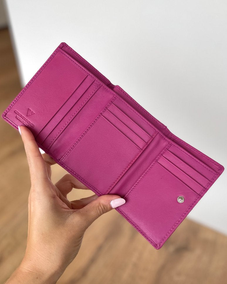 Mini Portafoglio Donna in Vera Pelle (M81) | 11 Tessere, Tasca Banconote, Portamonete con zip