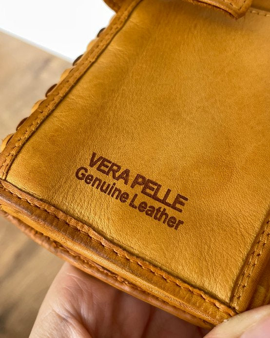 Portafoglio Donna in Vera Pelle intrecciata Premium Vintage (L83) | 15 Tessere, 3 Portafoto, Tasche Banconote, Portamonete con zip