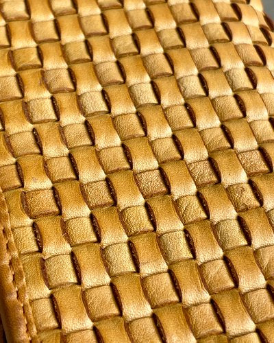 Portafoglio Donna in Vera Pelle intrecciata Premium Vintage (L83) | 15 Tessere, 3 Portafoto, Tasche Banconote, Portamonete con zip